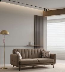 Bona 3'lü Koltuk - Ceviz Ayak