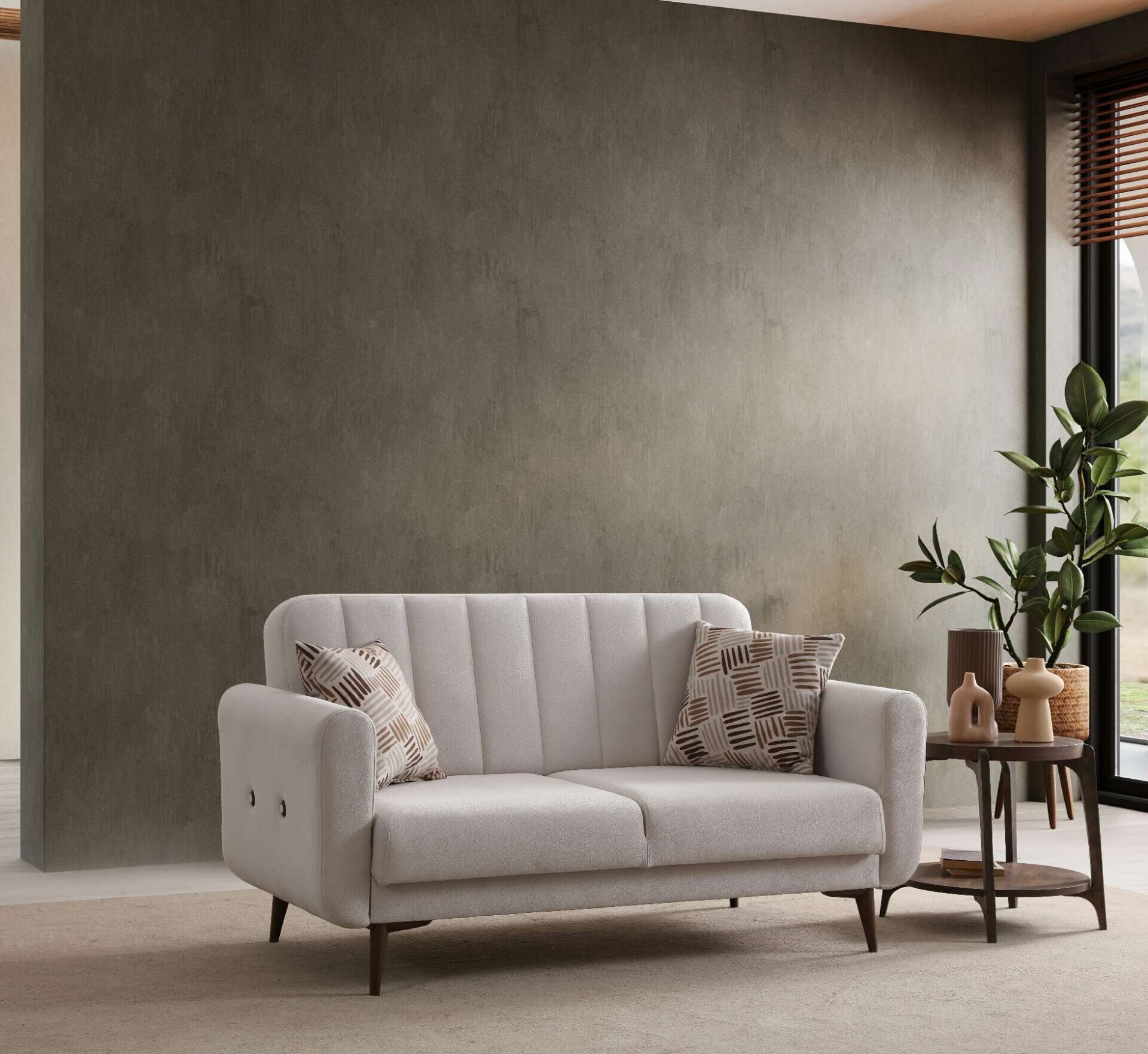 Bona 2'li Koltuk - Ceviz Ayak