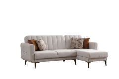 Bona 2+Dinlenme Köşe Takımı Bej Valebo-03 Ceviz Ayak