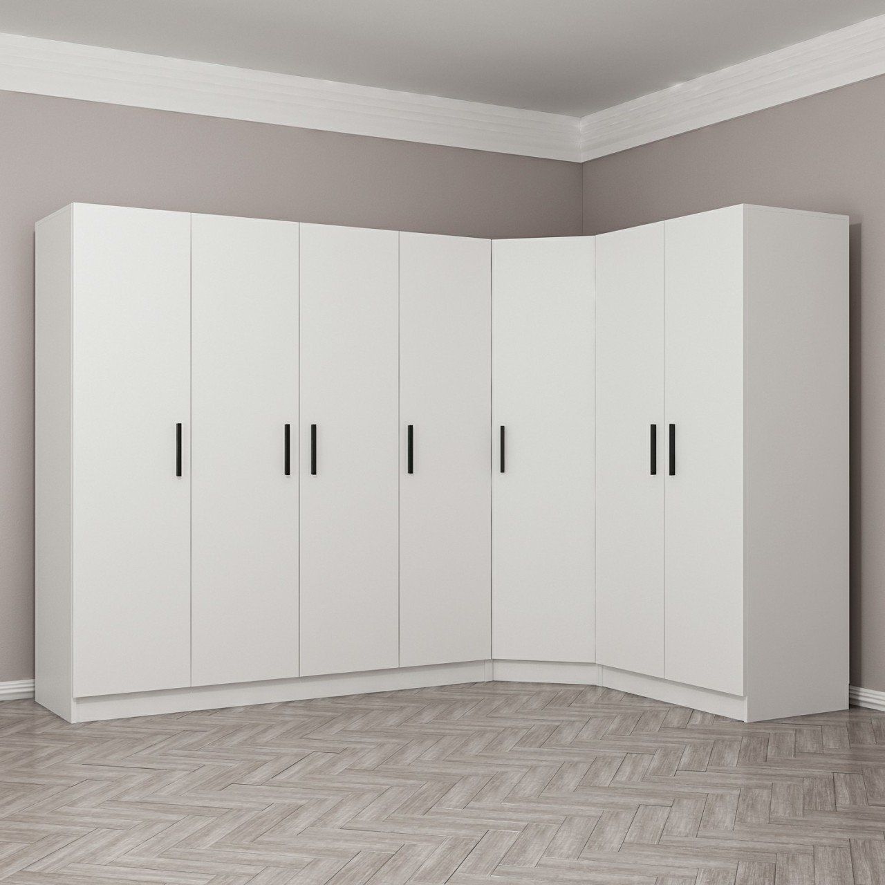 Kale 7 Kapak 2Ç Köşe Zincir Dolap - Beyaz