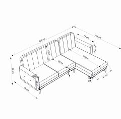 Bona 2+Dinlenme Köşe Takımı Bej Valebo-03 Ceviz Ayak