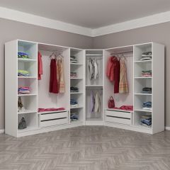 Kale 8 Kapak 4Ç Köşe Zincir Dolap - Beyaz