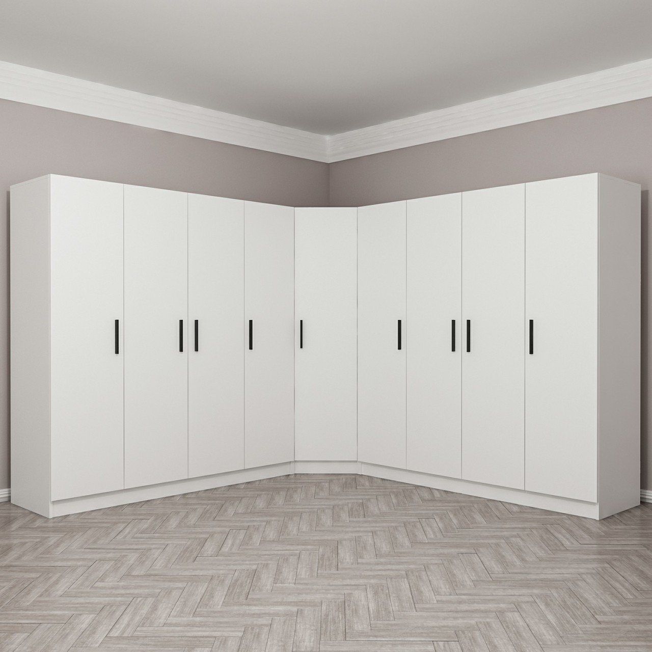 Kale 9 Kapak 4Ç Köşe Zincir Dolap - Beyaz