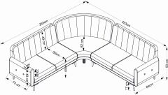 Bona 2 + C Köşe+2' Li Köşe Takımı Bej Valebo-03 Ceviz Ayak
