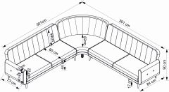 Bona 3 + C Köşe+3'Lü Köşetakımı Bej Valebo-03 Ceviz Ayak