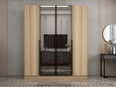 Nisa Plus 4 Kapaklı 2 Çekmece Dolap Dore Plus Dore Reflekte Cam