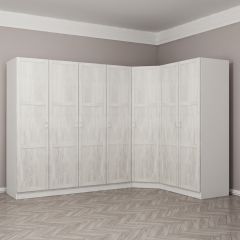 Kale Country 7 Kapak 2Ç Köşe Zincir Dolap - Eskitme Beyaz