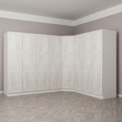 Kale Country 8 Kapak 4Ç Köşe Zincir Dolap - Eskitme Beyaz