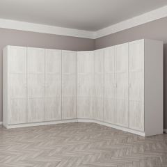 Kale Country 9 Kapak 4Ç Köşe Zincir Dolap - Eskitme Beyaz