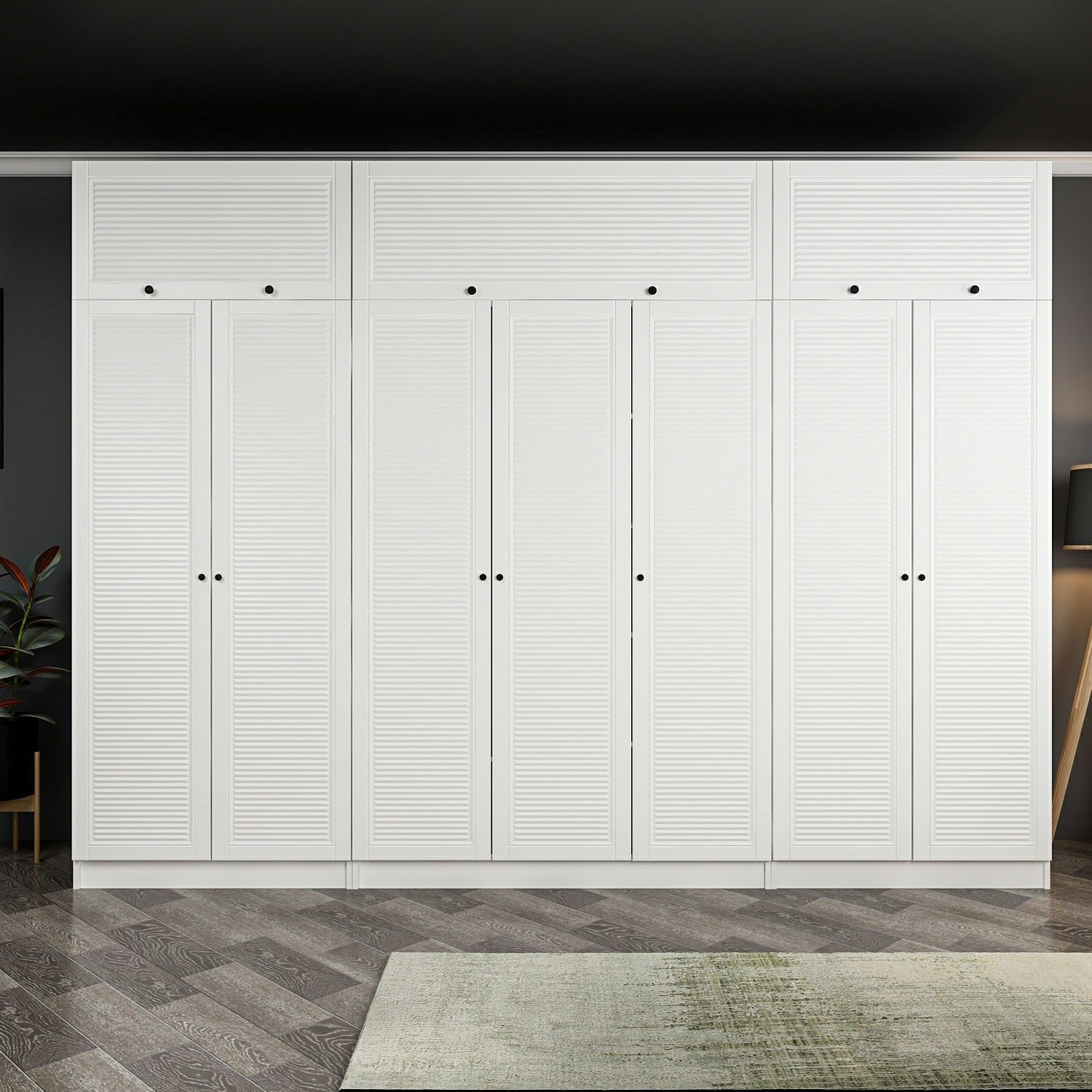 Minar Kale 7 Mebran Panjur Kapaklı 2 Ç Dolap Ve Yüklük Beyaz