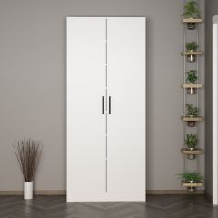 Minar Kale 210 Cm 2 Kapaklı 2B Raf Portmanto Beyaz