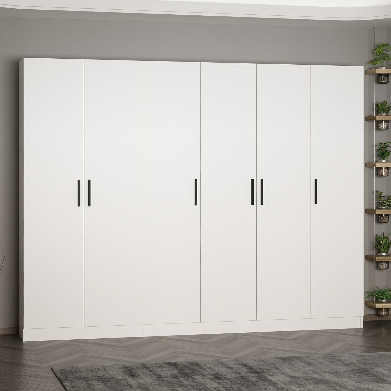 Minar Kale 210 Cm 6 Kapaklı 4B Raf Portmanto Beyaz