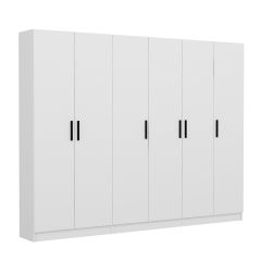 Minar Kale 210 Cm 6 Kapaklı 4B Raf Portmanto Beyaz