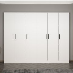 Minar Kale 210 Cm 6 Kapaklı 2B Raf Portmanto Beyaz