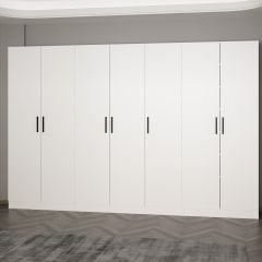 Minar Kale 210 Cm 7 Kapaklı 5B Raf Portmanto Beyaz