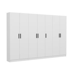 Minar Kale 210 Cm 7 Kapaklı 5B Raf Portmanto Beyaz