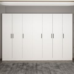 Minar Kale 210 Cm 7 Kapaklı 3B Raf Portmanto Beyaz