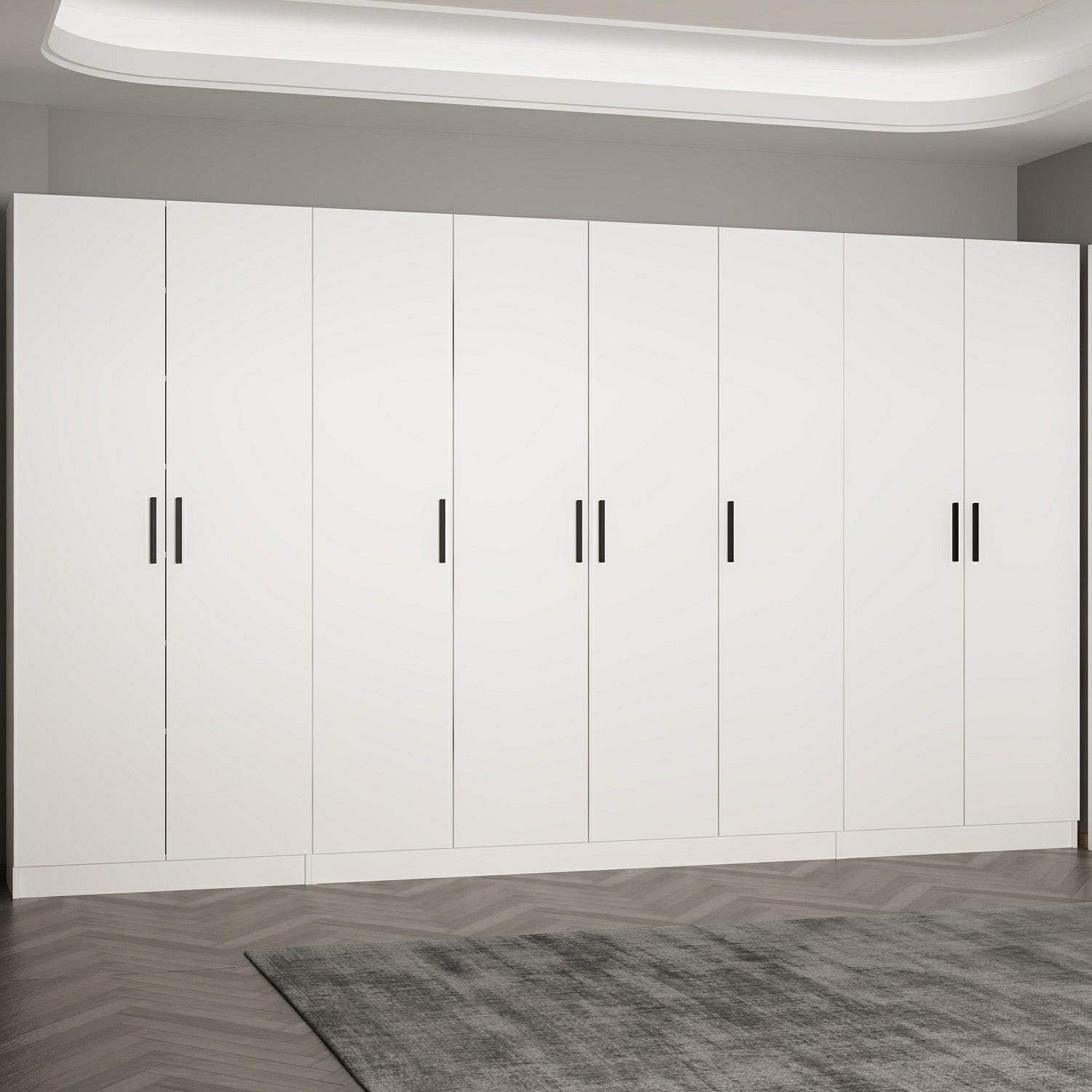 Minar Kale 210 Cm 8 Kapaklı 6B Raf Portmanto Beyaz