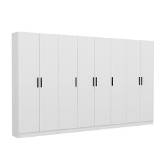 Minar Kale 210 Cm 8 Kapaklı 6B Raf Portmanto Beyaz