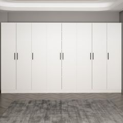 Minar Kale 210 Cm 8 Kapaklı 4B Raf Portmanto Beyaz