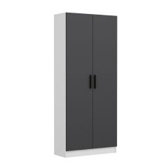 Minar Kale 210 Cm 2 Kapaklı 2B Raf Portmanto Beyaz Antrasit