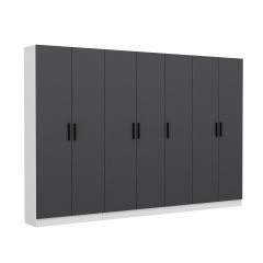 Minar Kale 210 Cm 7 Kapaklı 5B Raf Portmanto Beyaz Antrasit