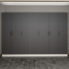 Minar Kale 210 Cm 7 Kapaklı 3B Raf Portmanto Beyaz Antrasit