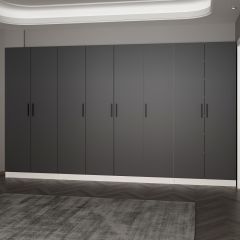 Minar Kale 210 Cm 8 Kapaklı 6B Raf Portmanto Beyaz Antrasit