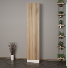 Minar Kale 210 Cm 1 Kapaklı 1B Raf Portmanto Beyaz Dore