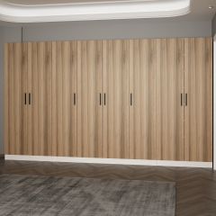 Minar Kale 210 Cm 8 Kapaklı 6B Raf Portmanto Beyaz Dore