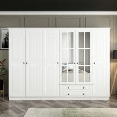 Kale 6 Mebran Kapaklı 2Ç Taçlı Dolap - Beyaz