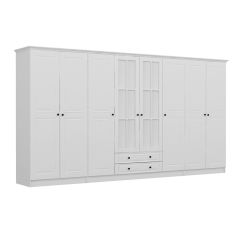 Kale 8 Mebran Kapaklı 2Ç Taçlı Dolap - Beyaz