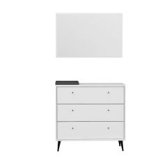 Lara Aynalı Şifonyer 3Ç - Beyaz