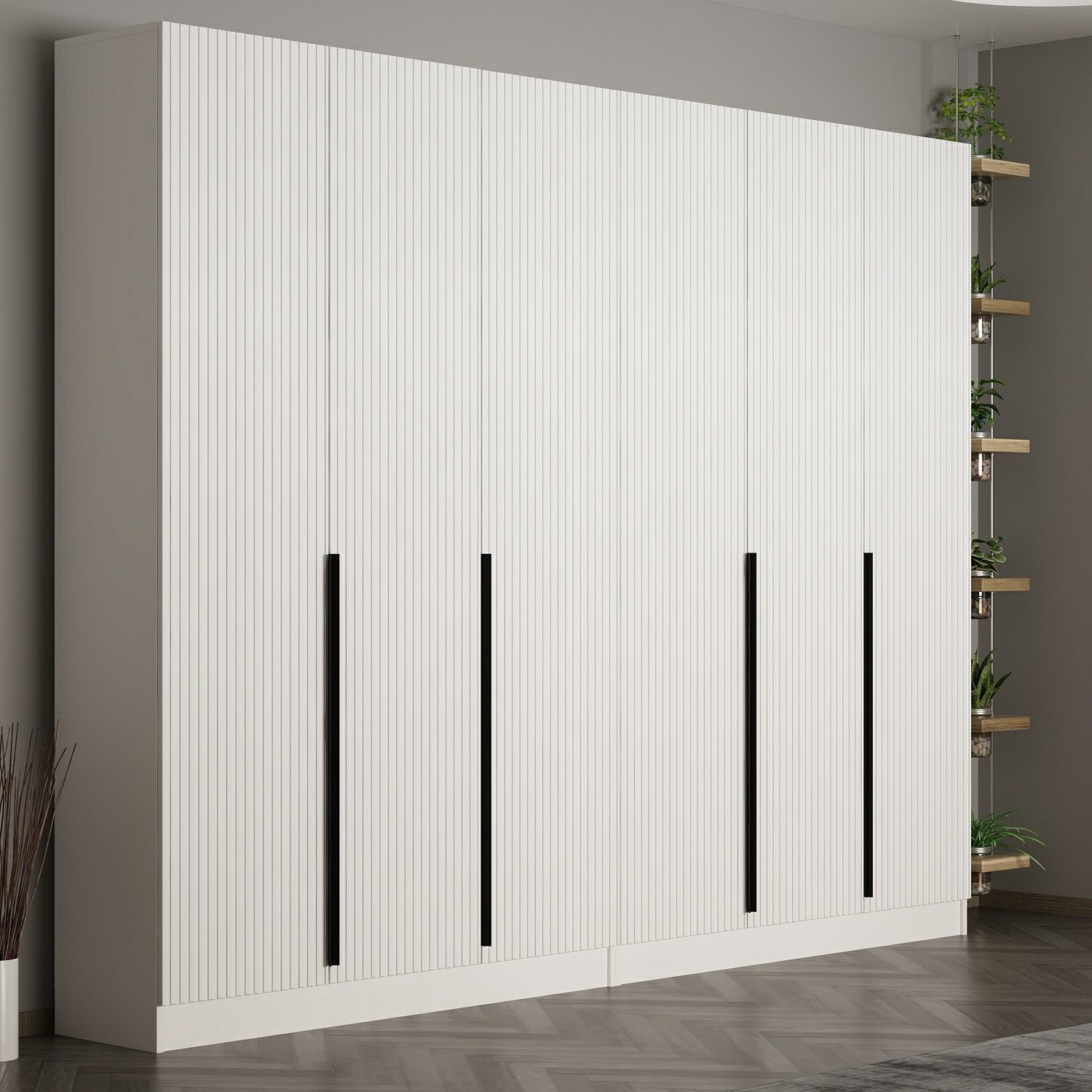 Minar Kale 210 Cm 6 Kapaklı 2B Raf Portmanto Byz Mbr Çizgili Byz