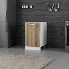 Minar Mutfak Alt Modül 1K1R 50Cm Dolap Beyaz/Dore - D1