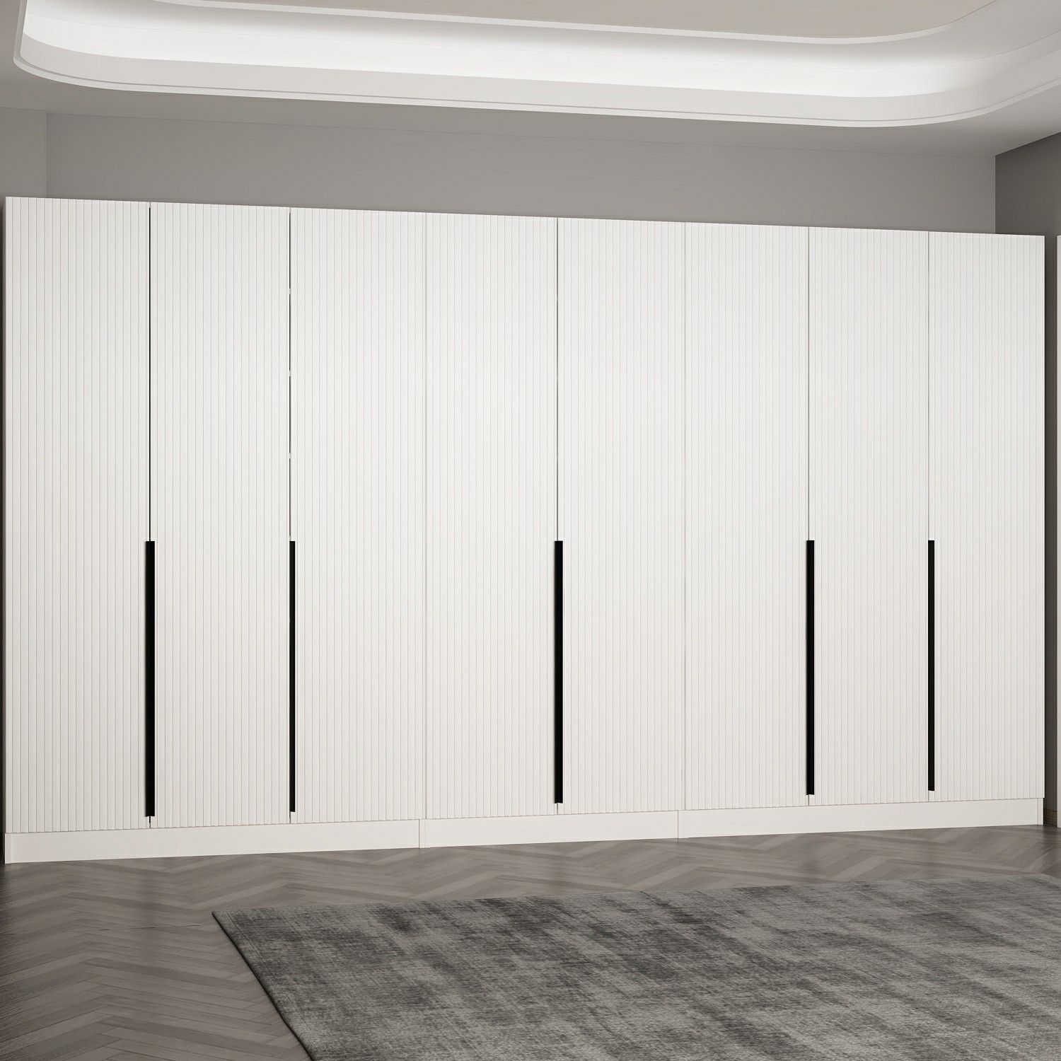 Minar Kale 210 Cm 8 Kapaklı 4B Raf Portmanto Byz Mbr Çizgili Byz