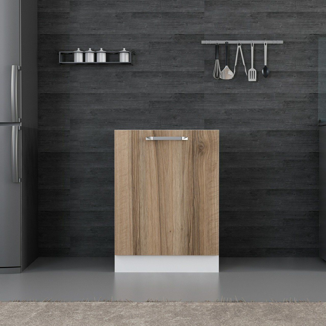 Minar Mutfak Alt Modül 1K1R 60Cm Dolap Beyaz/Dore - D1