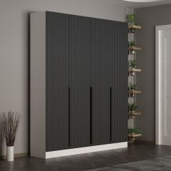 Minar Kale 210 Cm 4 Kapaklı 2B Raf Portmanto Byz Mbr Çizgili Ant