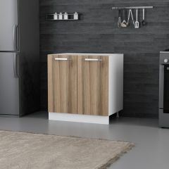 Minar Mutfak Alt Modül 2K1R 80Cm Dolap Beyaz/Dore - D1