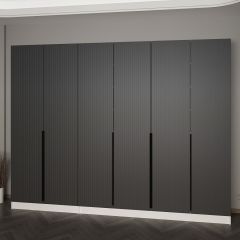 Minar Kale 210 Cm 6 Kapaklı 4B Raf Portmanto Byz Mbr Çizgili Ant