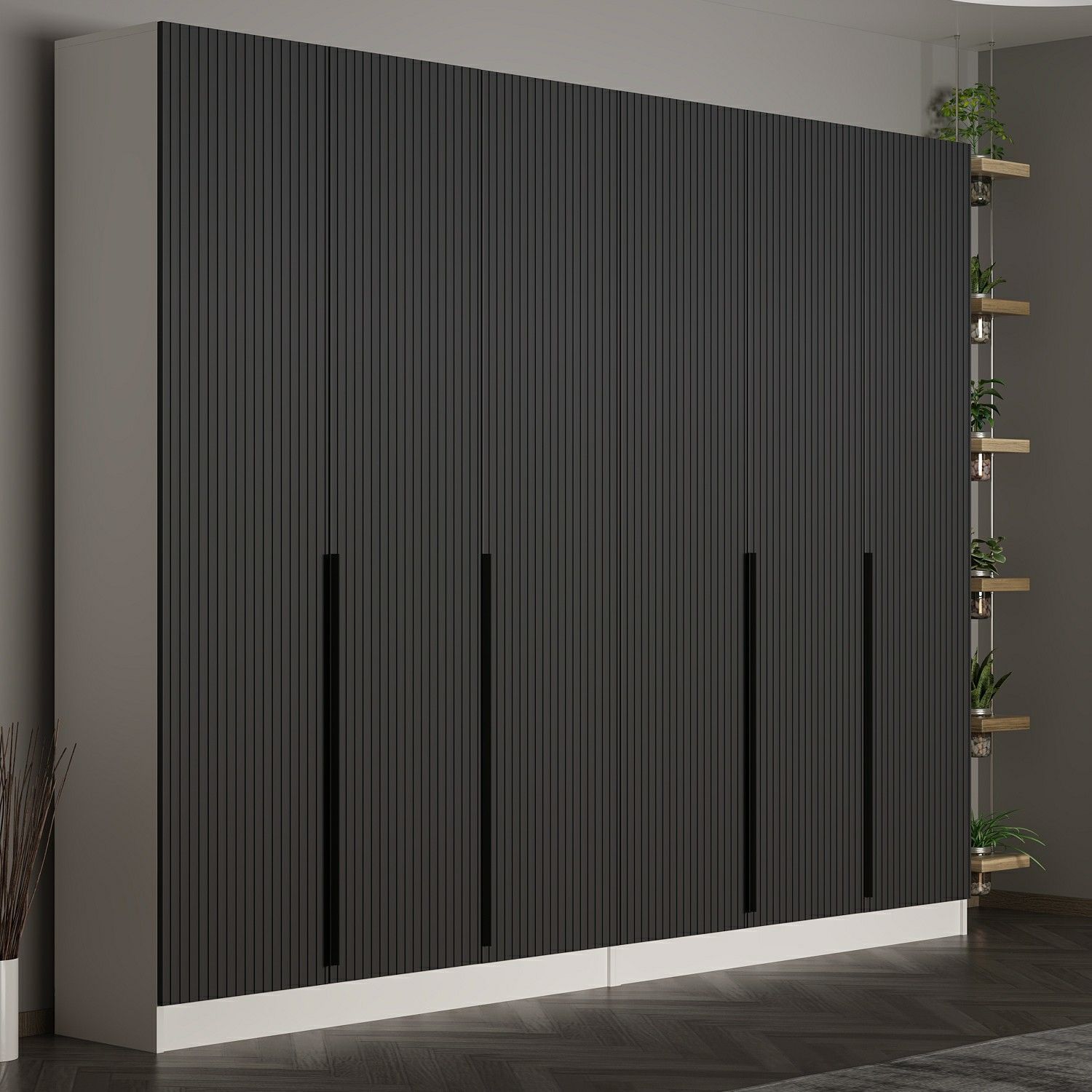 Minar Kale 210 Cm 6 Kapaklı 2B Raf Portmanto Byz Mbr Çizgili Ant