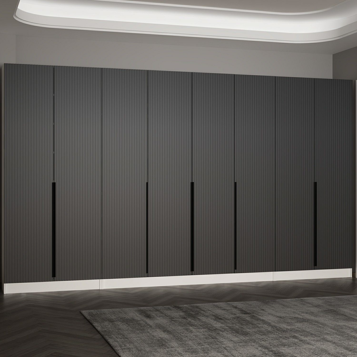 Minar Kale 210 Cm 8 Kapaklı 6B Raf Portmanto Byz Mbr Çizgili Ant