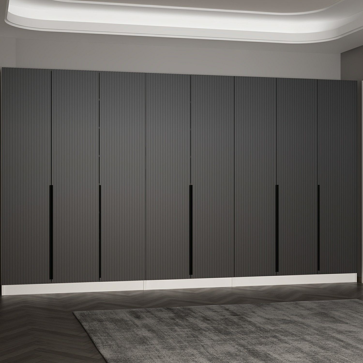 Minar Kale 210 Cm 8 Kapaklı 4B Raf Portmanto Byz Mbr Çizgili Ant