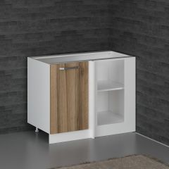 Minar Mutfak Alt Modül 1K1R 105Cm Köşe Dolap Beyaz/Dore - D1