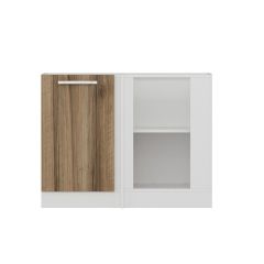 Minar Mutfak Alt Modül 1K1R 105Cm Köşe Dolap Beyaz/Dore - D1