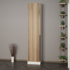 Minar Kale 210 Cm 1 Kapaklı 1B Raf Portmanto Beyaz Dore Plus