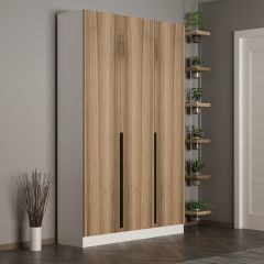 Minar Kale 210 Cm 3 Kapaklı 1B Raf Portmanto Beyaz Dore Plus