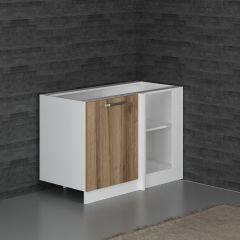 Minar Mutfak Alt Modül 1K1R 120Cm Köşe Dolap Beyaz/Dore