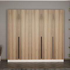 Minar Kale 210 Cm 5 Kapaklı 3B Raf Portmanto Beyaz Dore Plus