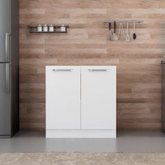 Minar Mutfak Alt Modül 2K 80Cm Evye Dolap Beyaz - B1